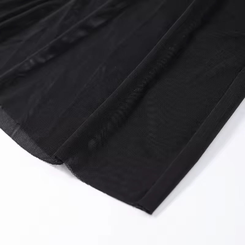 סט שני חלקים אלגנטי בלייזר וחצאית מקסי שיפון - אנסטסיה