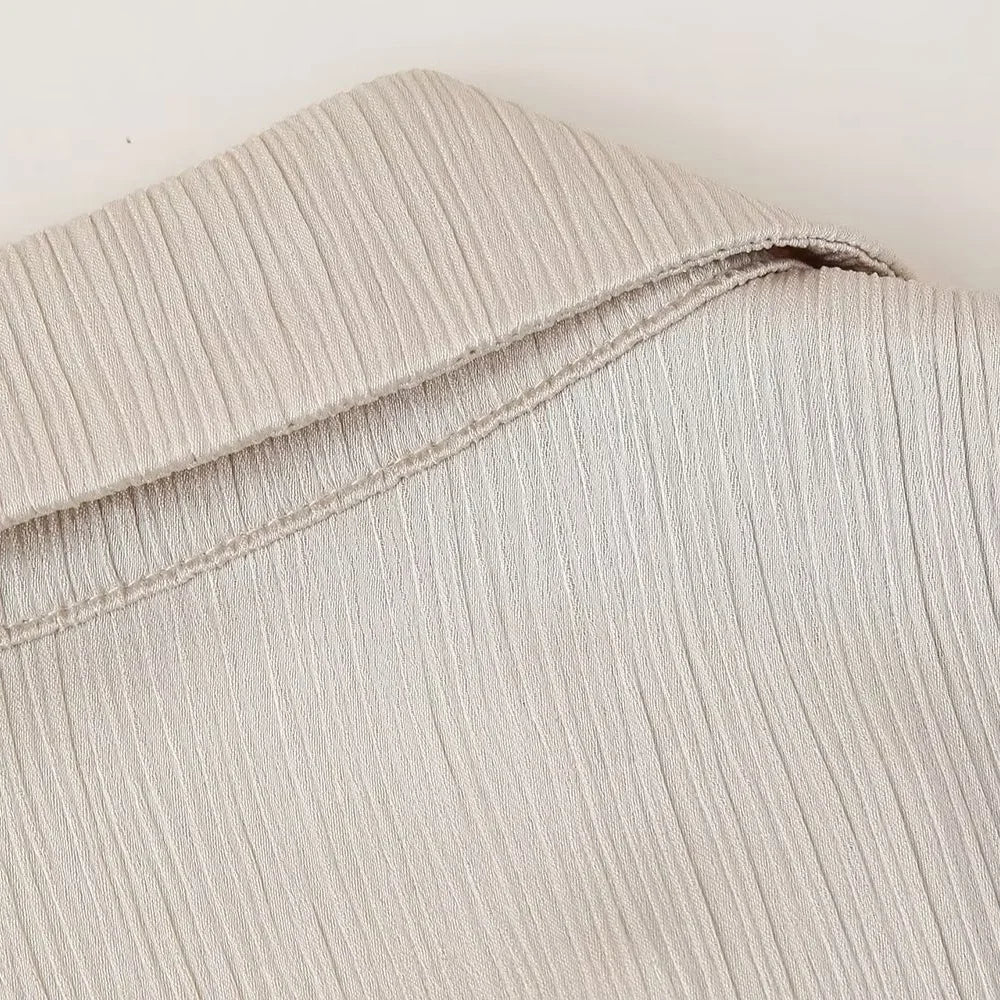 חליפת שני חלקים בד קרפ מבריק נעים מכנסיים ארוכים ובלייזר - ריקה