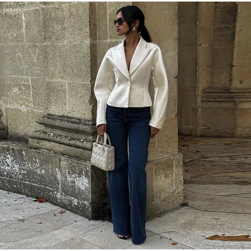 חליפת משי שני חלקים מחויטת מכנסיים ובלייזר - מורל