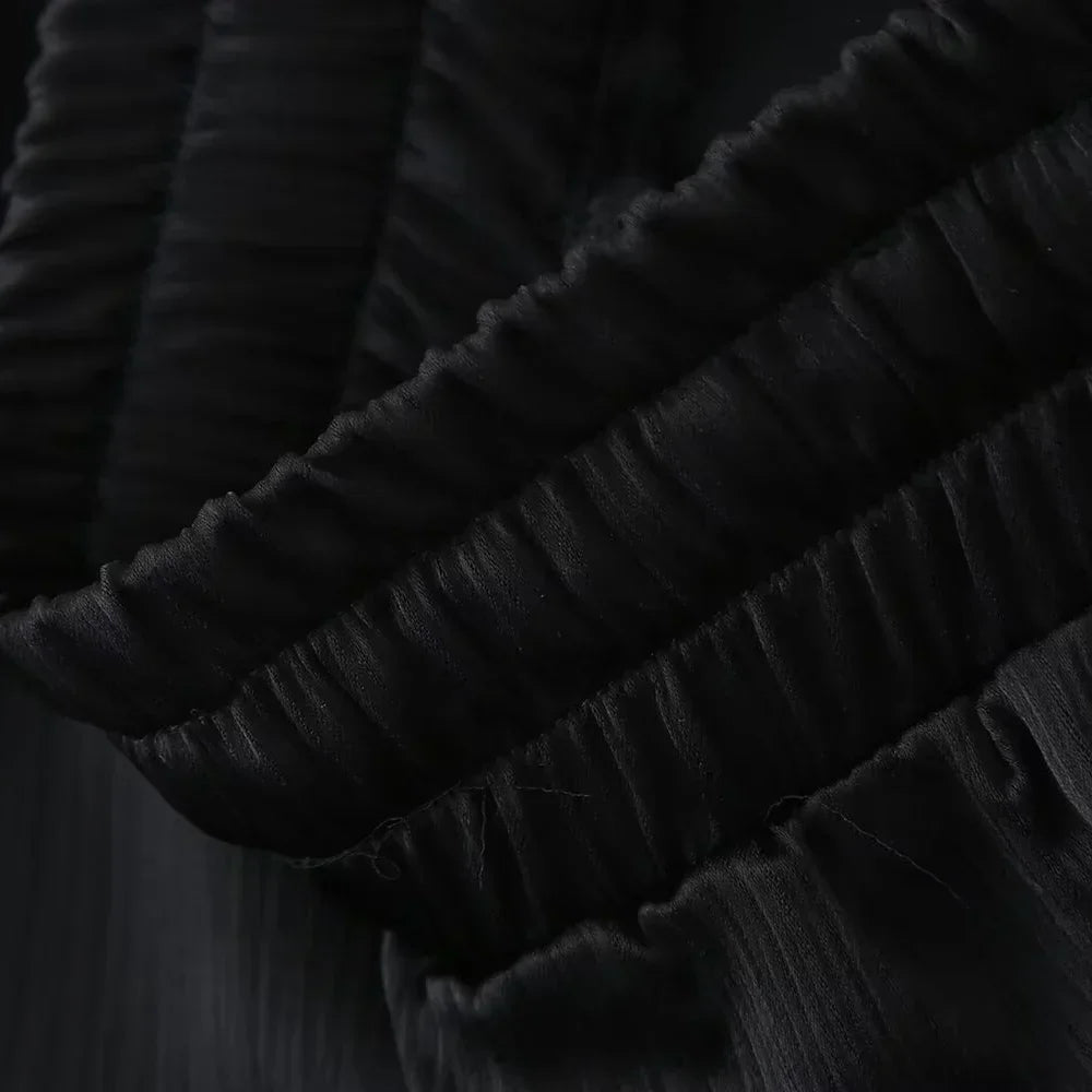 חליפת שני חלקים בד קרפ מבריק נעים מכנסיים ארוכים ובלייזר - ריקה