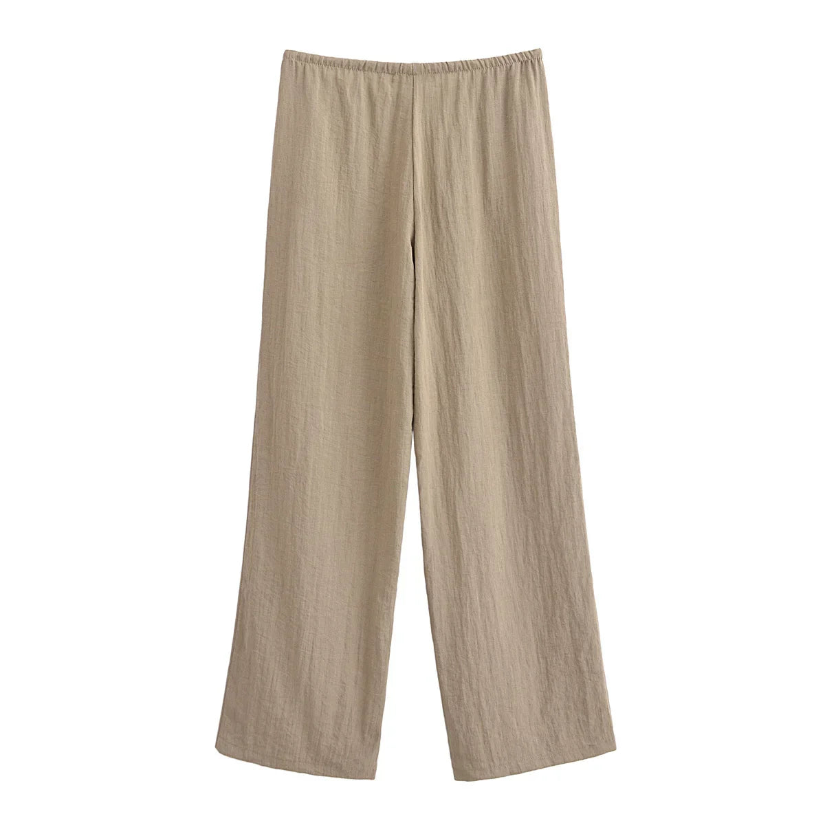 חליפת פשתן שני חלקים חולצת קשירה ומכנסיים ארוכים - אווה